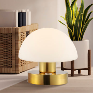 Zoe 5.75" Bohemian Farmhouse Iron Rechargeable Integrated LED Table Lamp